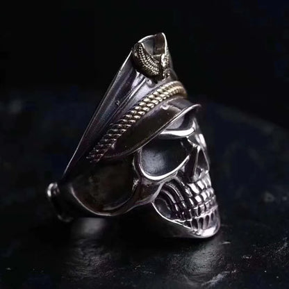 Retro Officer Skull Rings