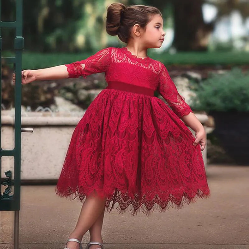 Dresses For Girls Flower Lace