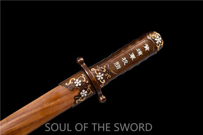 Damascus Kung Fu Dagger - Copper Handle, Premium