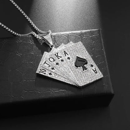 Gold Deck Punk Pendant Necklace for Men