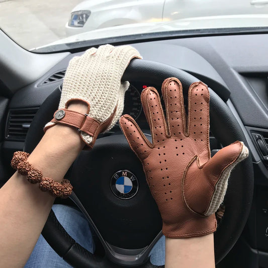 Driving Gloves Male Leather Mittens