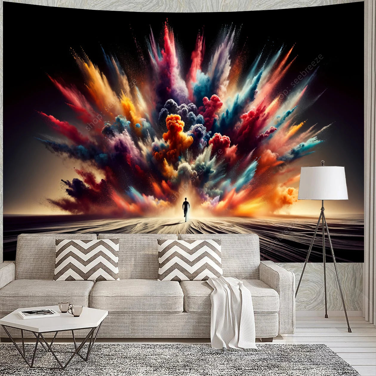 Vivid Sky Dreamscape UV Tapestry for Hippie Vibes