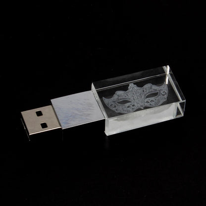 Crystal Blue Light 2.0 USB Flash Drive