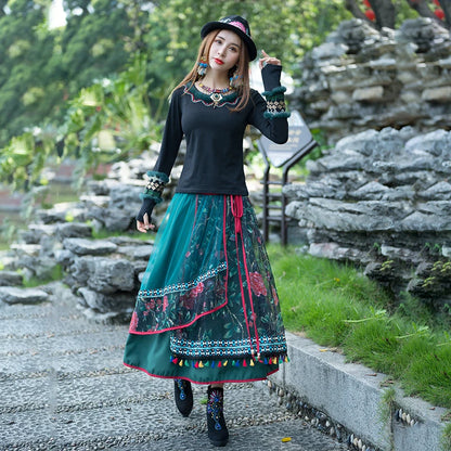 Vintage Ethnic Style Women Skirts