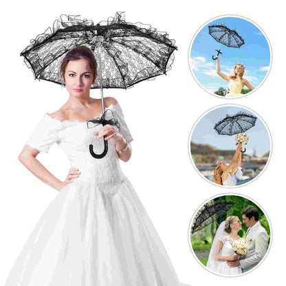 Ladies Umbrella Clear Wedding Gothic Black Dress