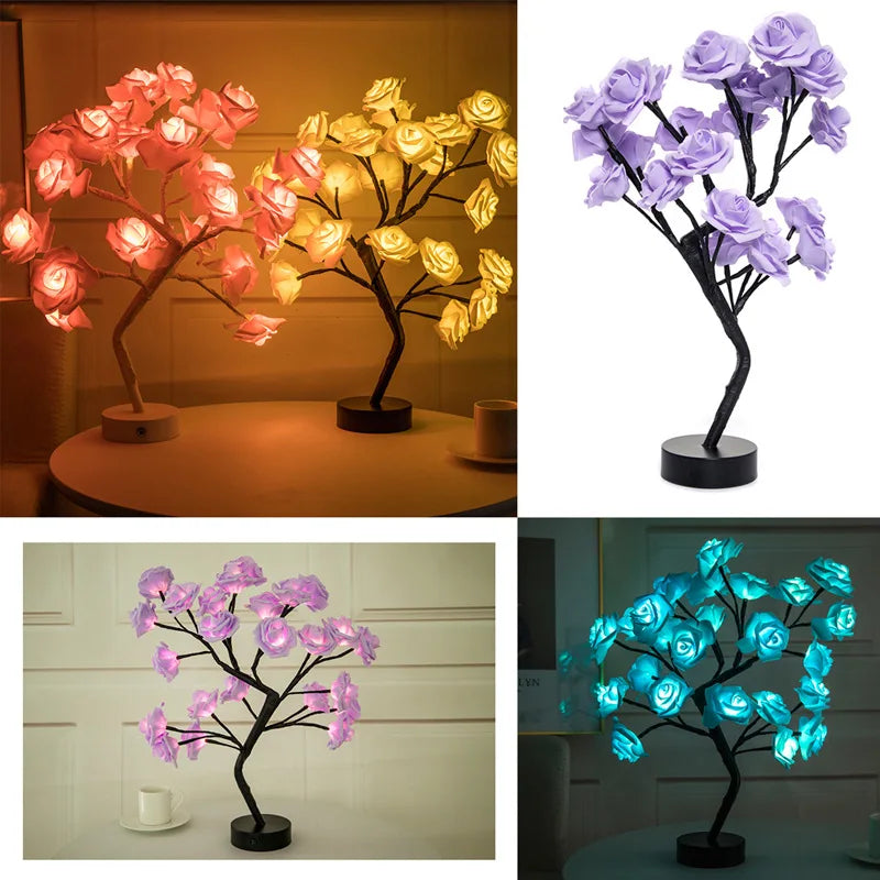 Rose Flower Tree Lights Decoration Gift