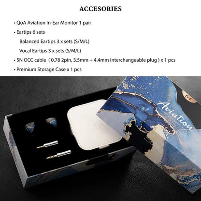 Earphone 3 Knowles BA+1DD Monitor Headphone with Detachable