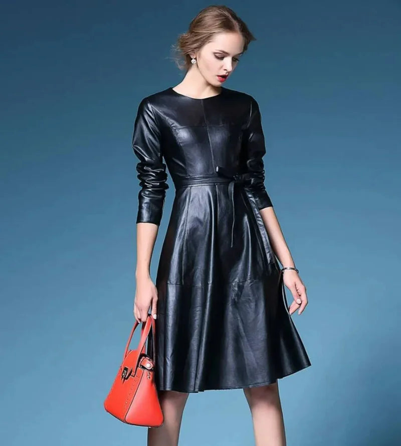 Leather Dress Handmade Genuine