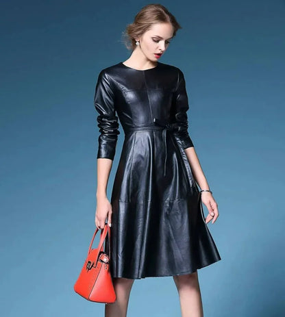 Leather Dress Handmade Genuine