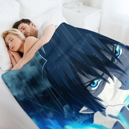 Blue Exorcist Plush Throw: Cozy Flannel Blanket