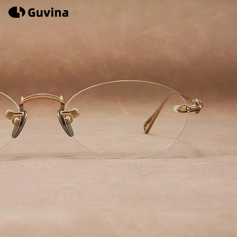 Lieve Pure Titanium Oval Optical Frames — Prescription Ready