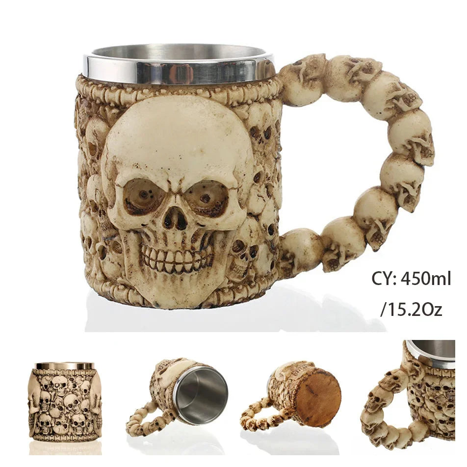 Medieval Dragon Resin Stainless Steel Mug 600ml Retro