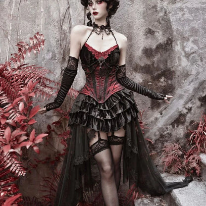 Velvet Chic: Camisole, Waistband & Skirt Set