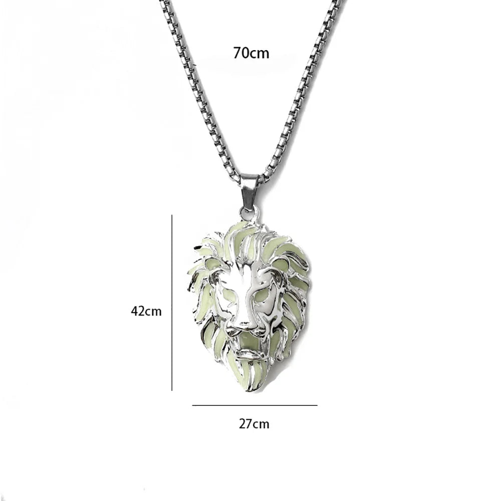Luminous Lion Head Punk Necklace