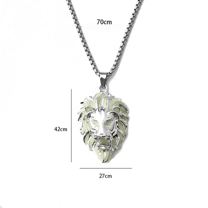Luminous Lion Head Punk Necklace