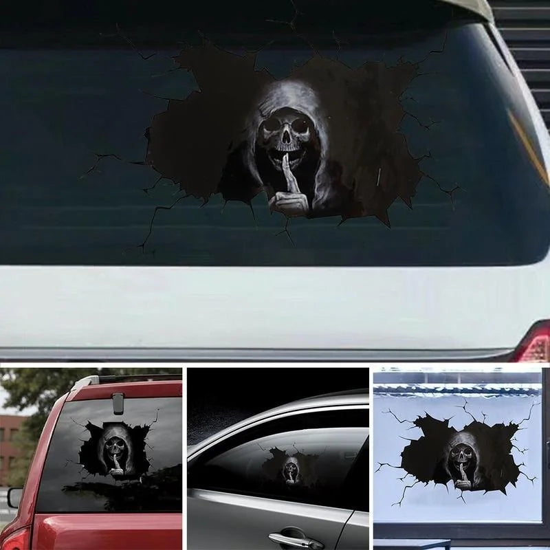 Skull Sticker Car Rear Windshield Horror Silent Atmosphere