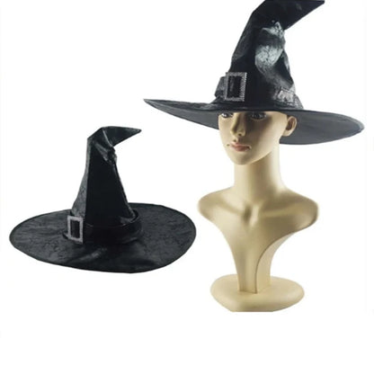 Enchanted Black Wizard Hat for Masquerade & Cosplay