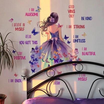 Purple Skirt Princess Wall Stickers for Girls Room