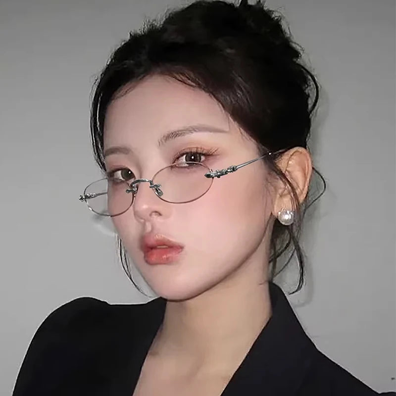 Lieve Pure Titanium Oval Optical Frames — Prescription Ready
