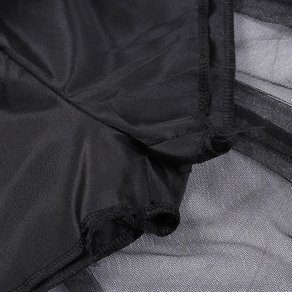 Gothic Mesh High-Waisted Asymmetrical Skirt