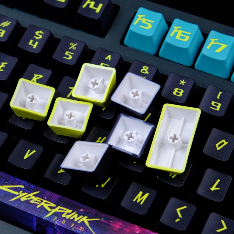 Cyberpunk Theme Keycaps 129 Keys Cherry Profile