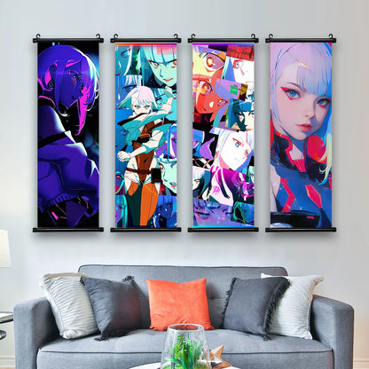 Cyber Rebecca Scroll Canvas: Futuristic Wall Art