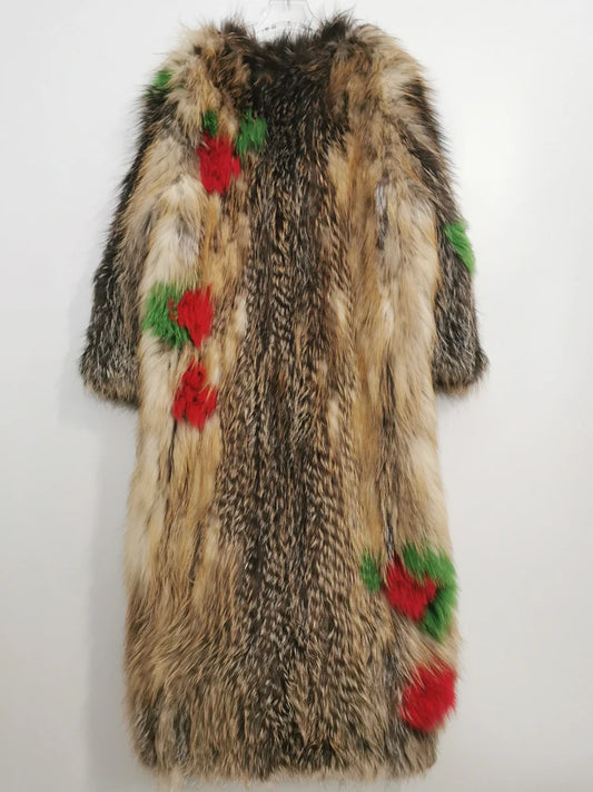 Raccoon fur woven jacket