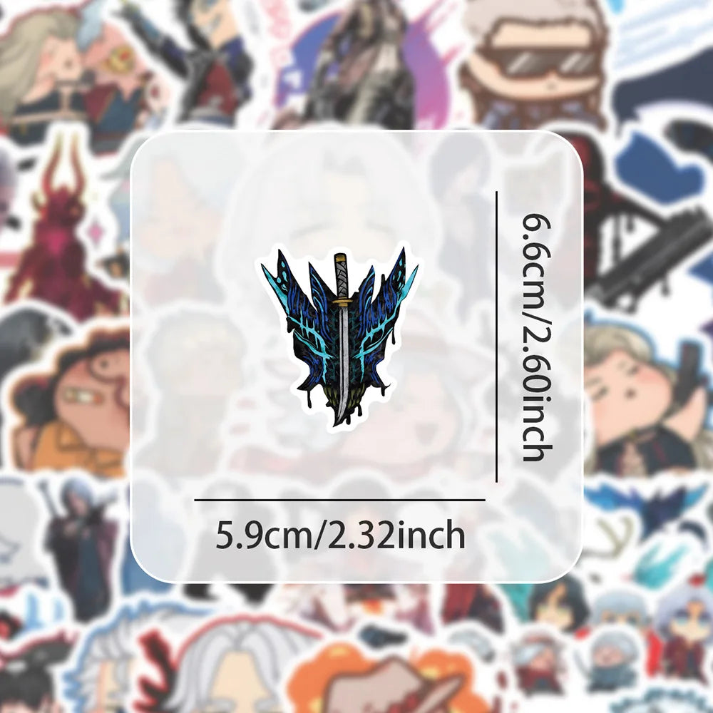 50pcs Game Devil May Cry Demon Hunter Decorative Stickers