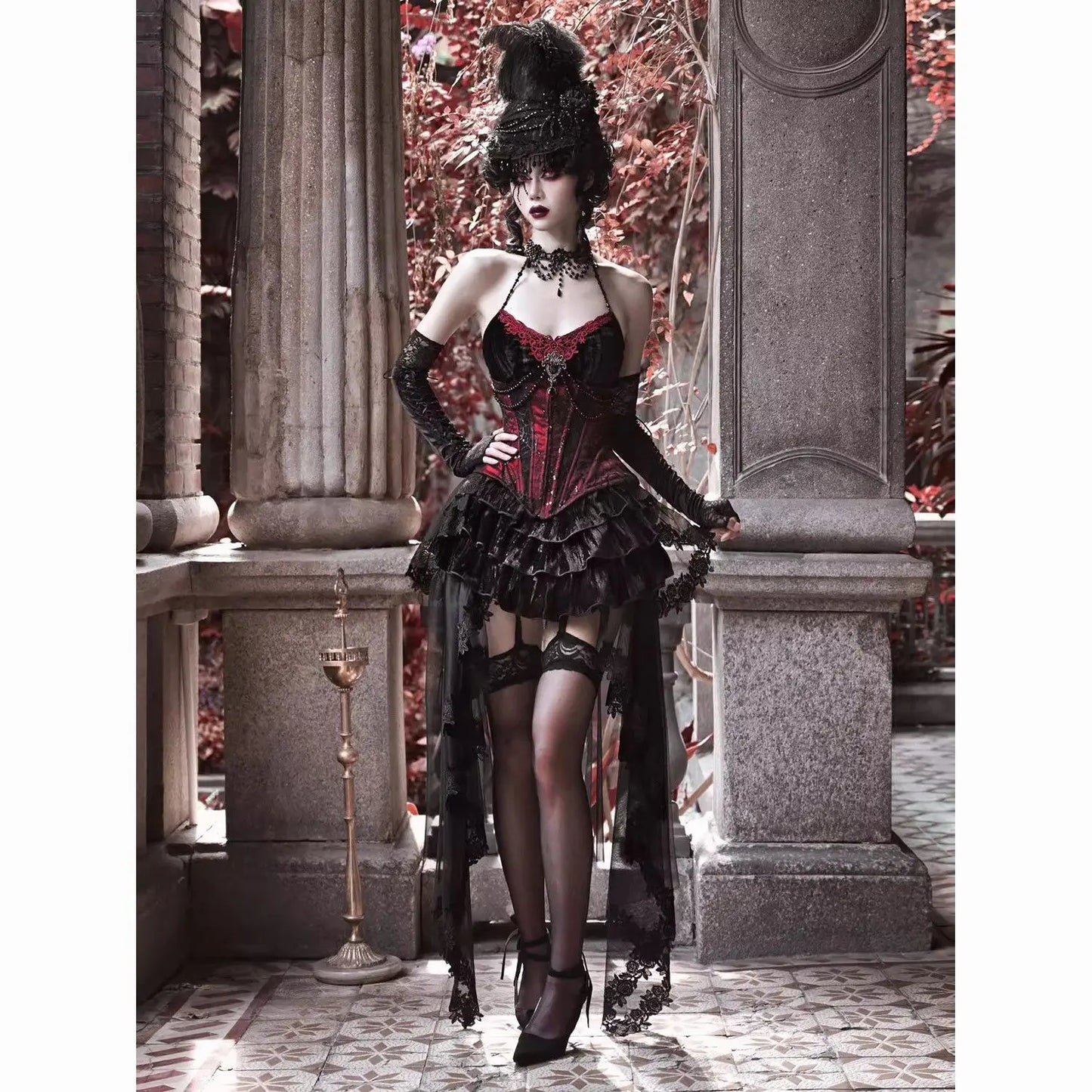 Velvet Chic: Camisole, Waistband & Skirt Set