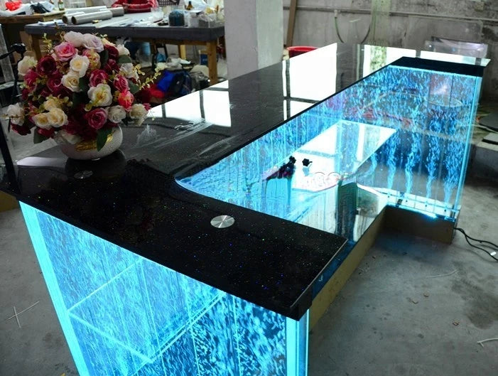 Modern Night Club Led Bar Counter Used Light Up Acrylic Aquarium Bar Table Furniture For Bar