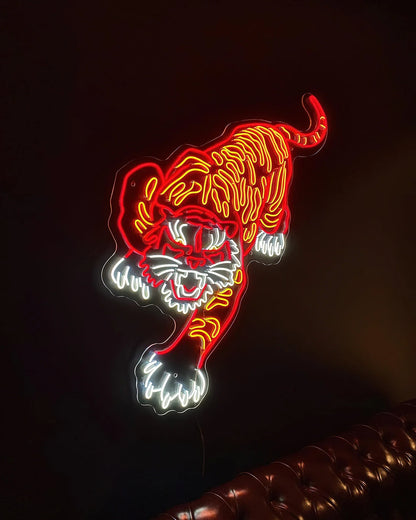 Tiger Motif Neon Sign, Man Cave