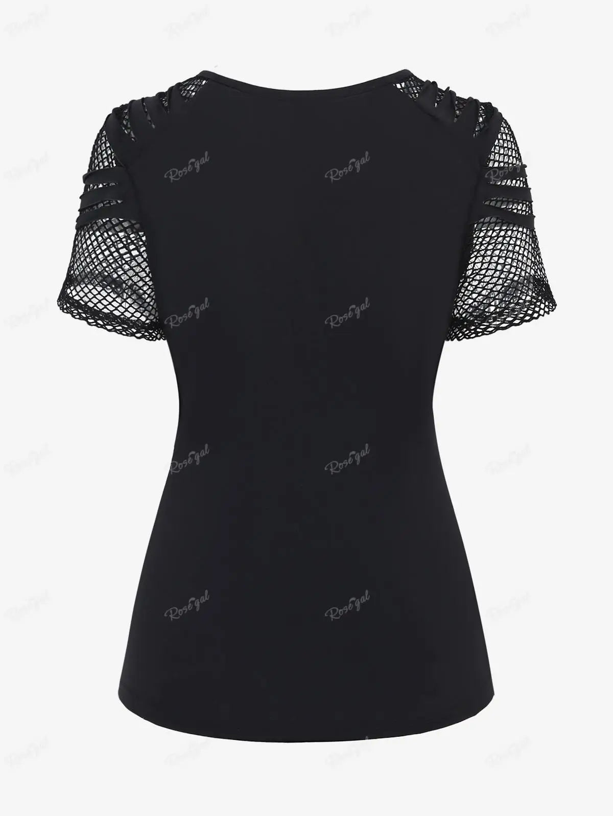 Gothic Plus-Size Fishnet Zipper Top for Summer Fun
