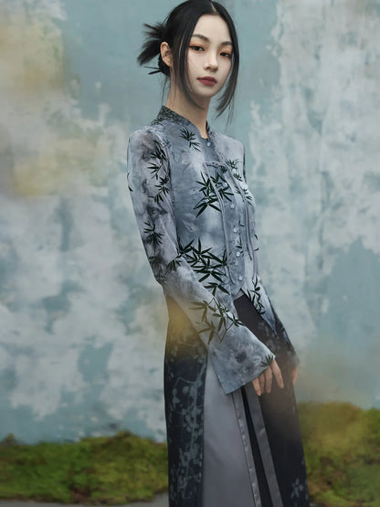 UMI MAO Bamboo Leaf Tie-Dye Spring Shirt