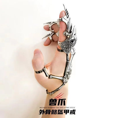 Exoskeleton Armor Ring Retro Beast Claw Bracelet