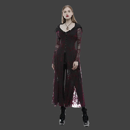 Product Name: Gothic Flame Hooded Lace Dress