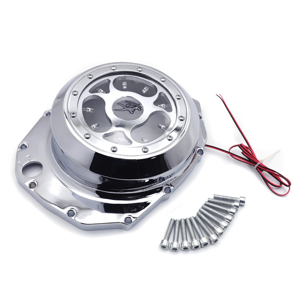 Suzuki GSX1300R Blue LED Clutch Cover - See-Through