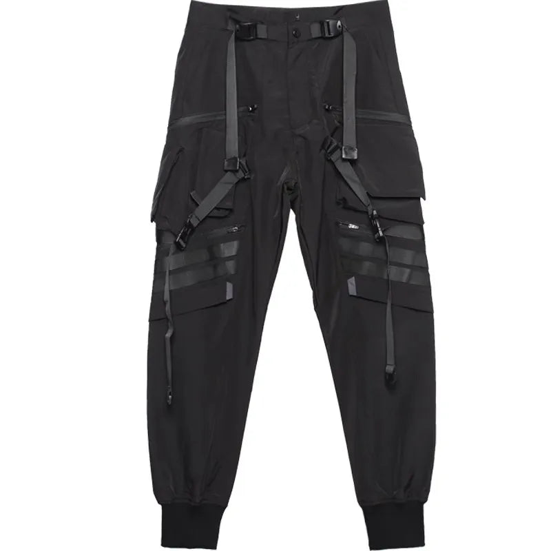 Cargo Pants Men Fashion Tactical Ribbons Design