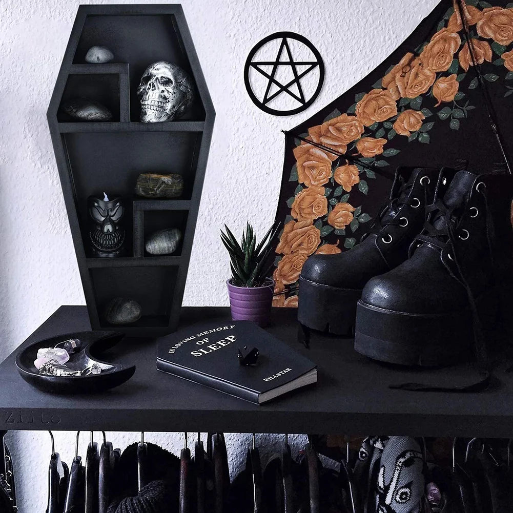 Gothic Style Coffin Storage Rack for Haunted House