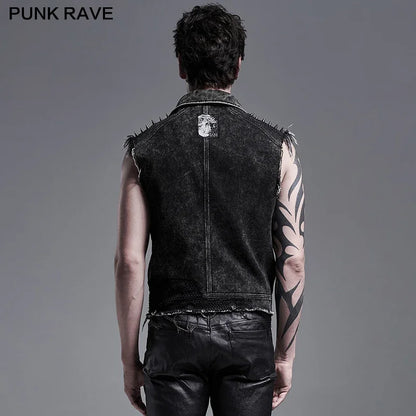 Decayed Streetwear Denim Vest for Aficionados