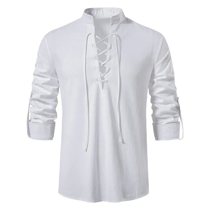 Casual Blouse Cotton Linen Shirt