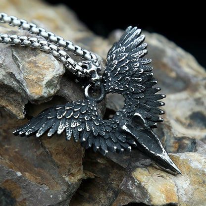 Punk Vintage Raven Skull Necklace