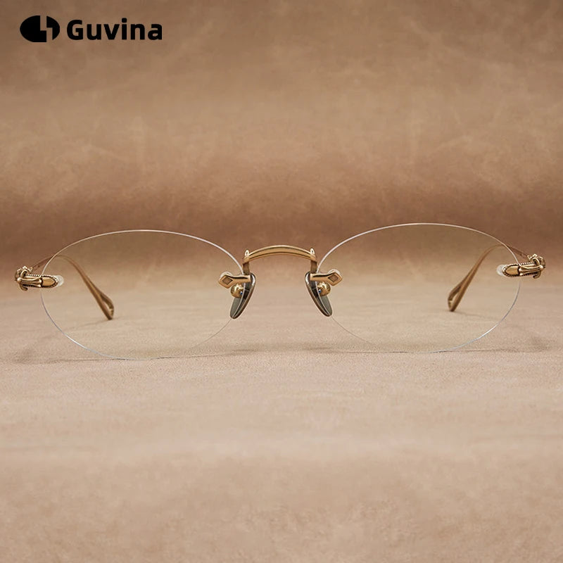 Lieve Pure Titanium Oval Optical Frames — Prescription Ready