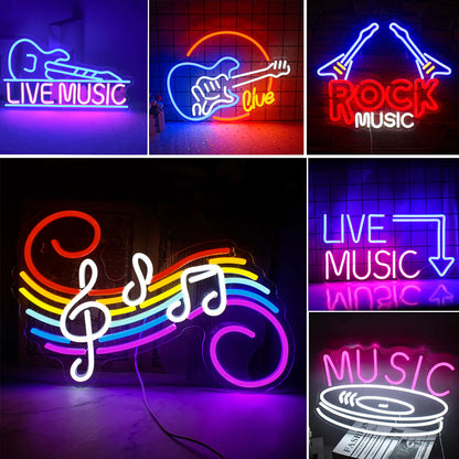Electric Rock Vibes: LED Neon Art Sign