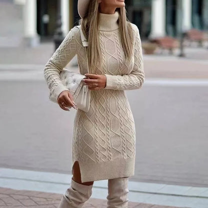 Cozy Elegance: Knit Wrap Dress for Autumn/Winter