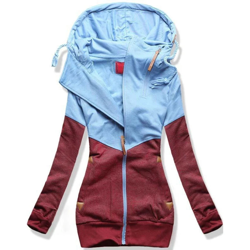 Pink Blue Hooded Sweatshirt