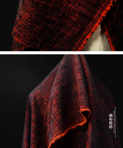 “Rich Red Velvet Textured Apparel Fabric for DIY”