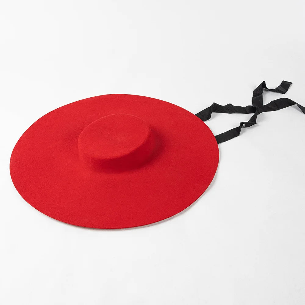 Wide Brim Wool Fedora — 15cm Brim · 9 Styles