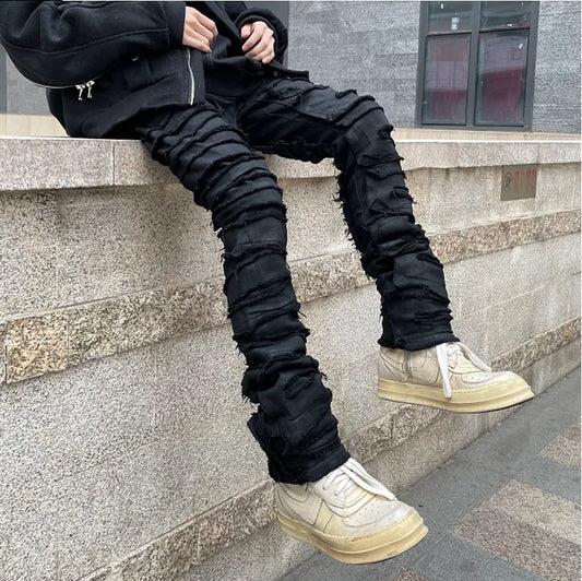 Heavy Industry Hole Frayed Destruction Waxed Jeans