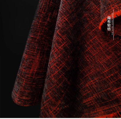 “Rich Red Velvet Textured Apparel Fabric for DIY”