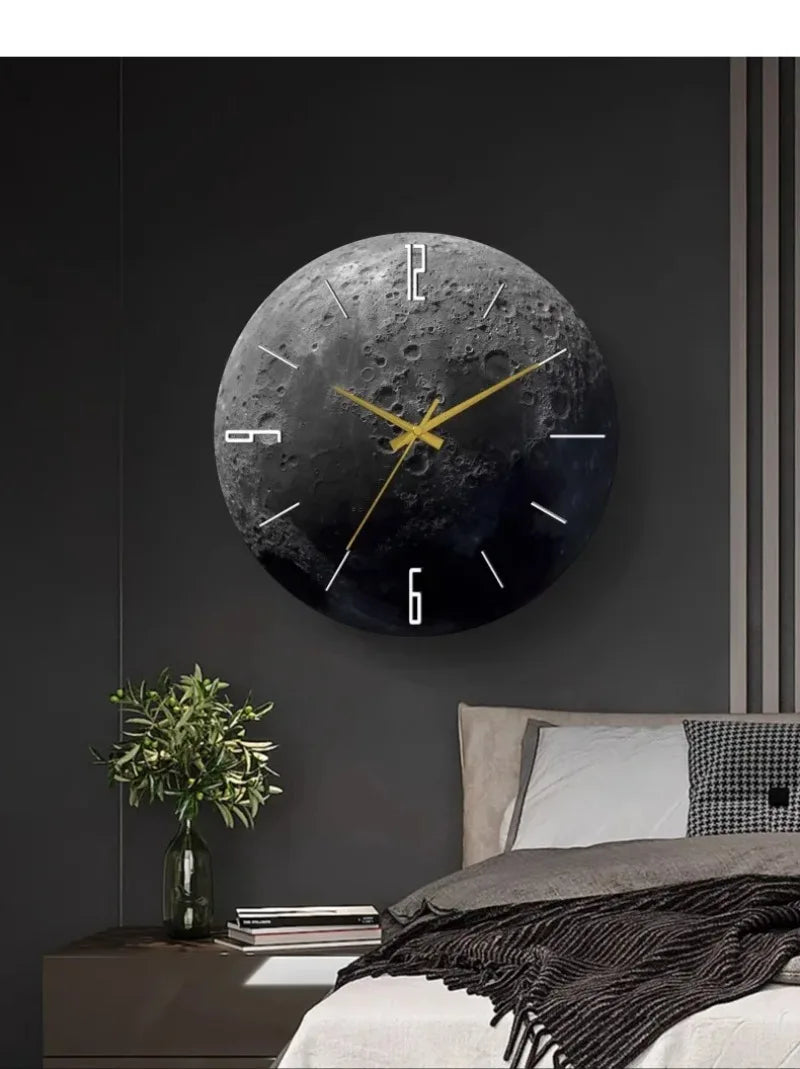 Celestial Sandstone Moon Clock & Light Decor